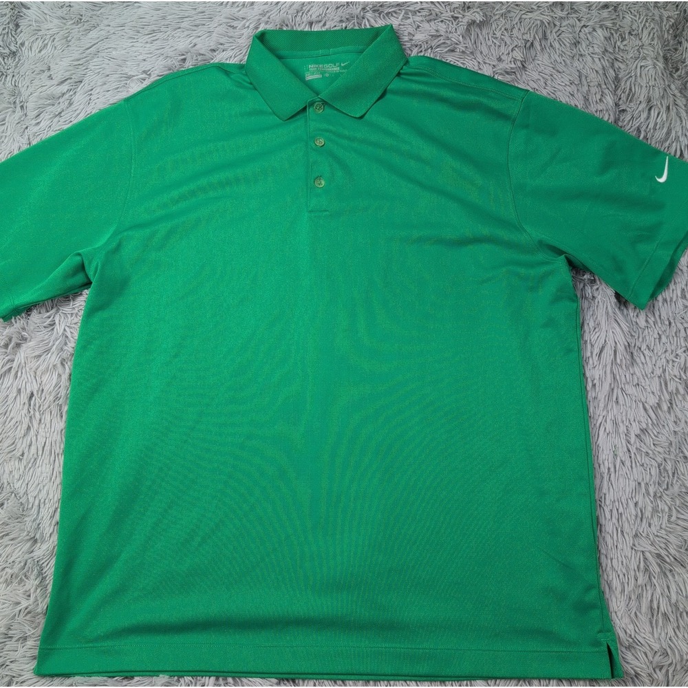 Nike Shirt Mens XL Golf Polo Dri Fit Green Comfort Athletic Tour Performance
